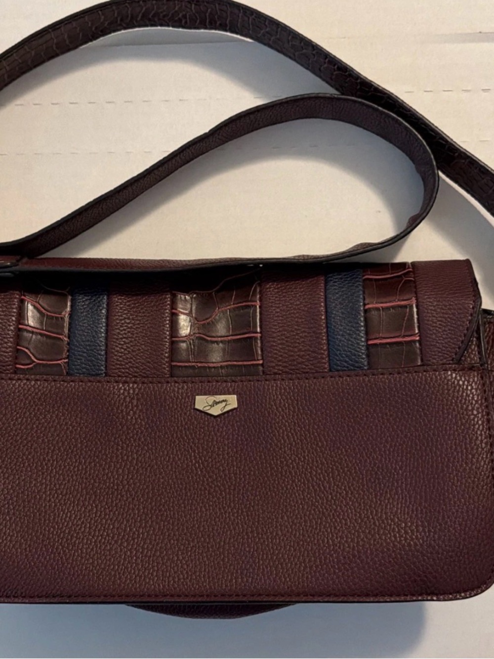 Sammy Aubrey Crossbody Shoulder Strap Burgundy Multii-Color Handbag New W/Tags.
